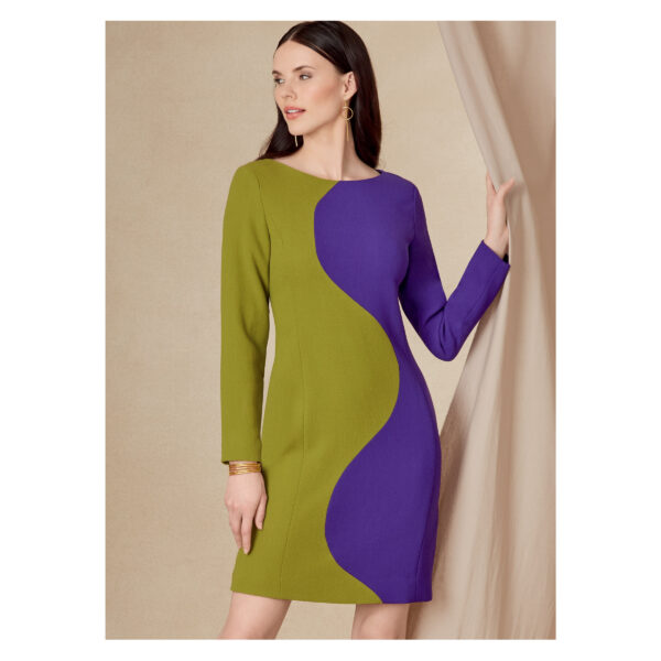 Vogue Schnittmuster V1819 - Kleid - Stoffkombination - Strickkleid – Bild 2