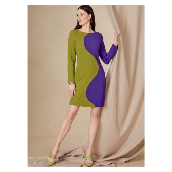 Vogue Schnittmuster V1819 - Kleid - Stoffkombination - Strickkleid – Bild 3