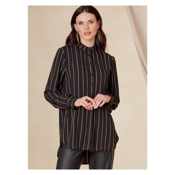 Vogue Schnittmuster V1823 - Bluse - Longbluse mit Rüschenpatte – Bild 3