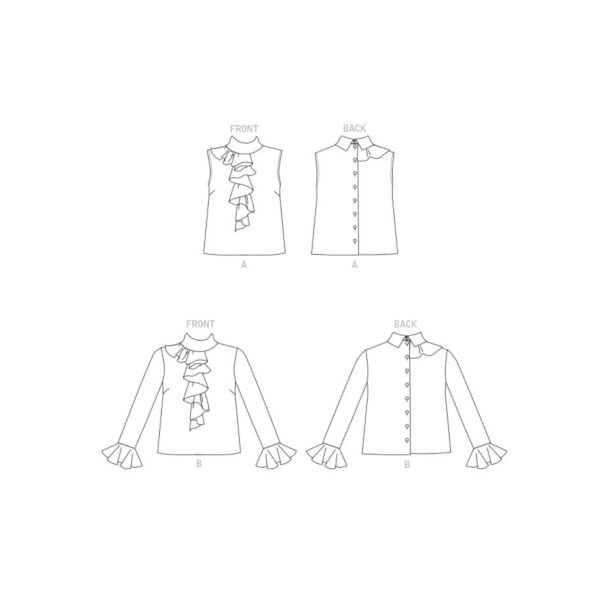 Vogue Schnittmuster V1824 - Bluse - mit Rüschenpatte, Volant – Bild 9