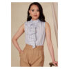 Vogue Schnittmuster V1824 - Bluse - mit Rüschenpatte, Volant – Bild 3