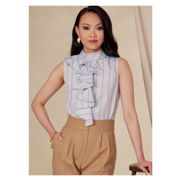 Vogue Schnittmuster V1824 - Bluse - mit Rüschenpatte, Volant – Bild 3