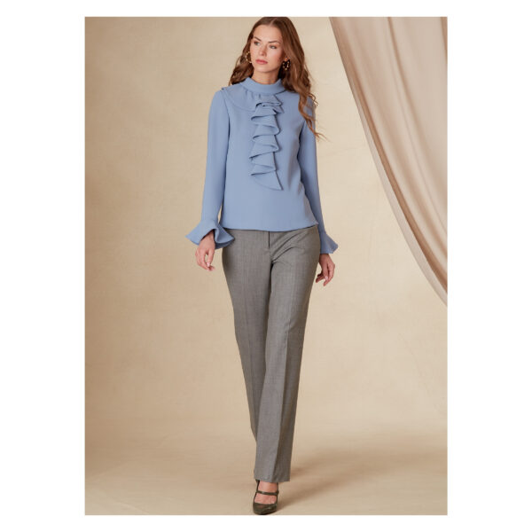 Vogue Schnittmuster V1824 - Bluse - mit Rüschenpatte, Volant – Bild 4