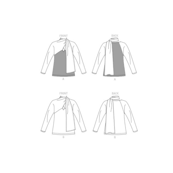 Vogue Schnittmuster V1825 - Bluse - Shirt mit Schal – Bild 9