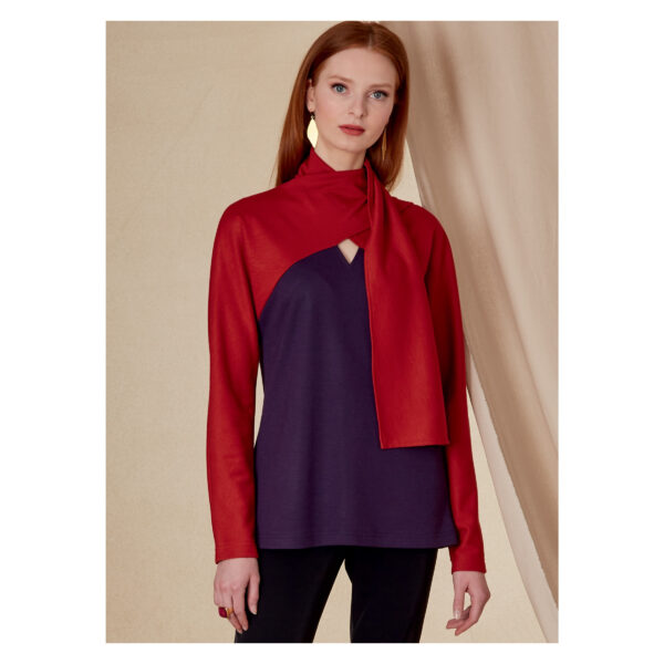 Vogue Schnittmuster V1825 - Bluse - Shirt mit Schal – Bild 2