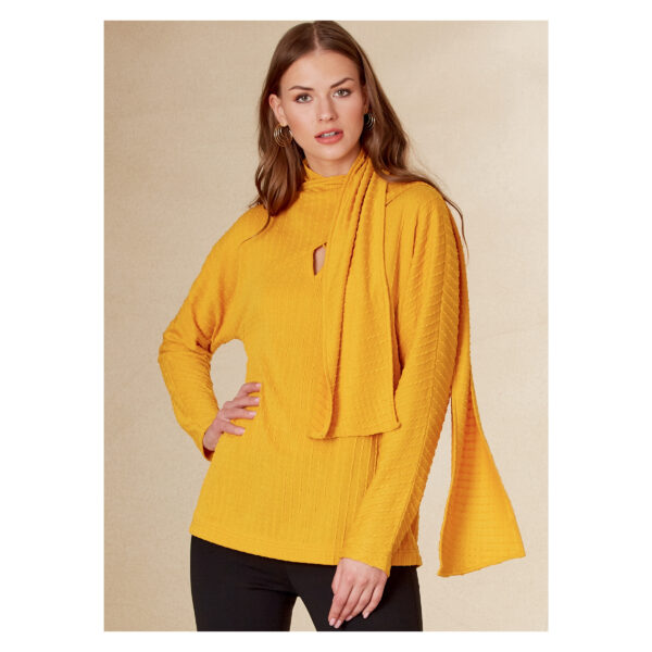 Vogue Schnittmuster V1825 - Bluse - Shirt mit Schal – Bild 3