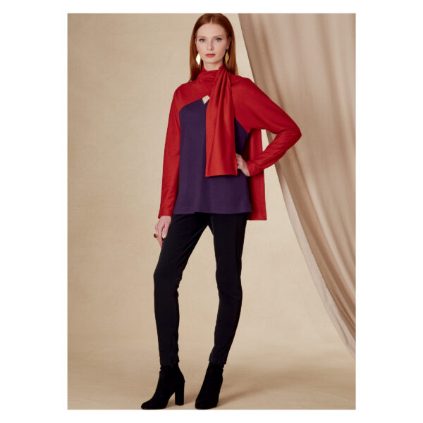 Vogue Schnittmuster V1825 - Bluse - Shirt mit Schal – Bild 4