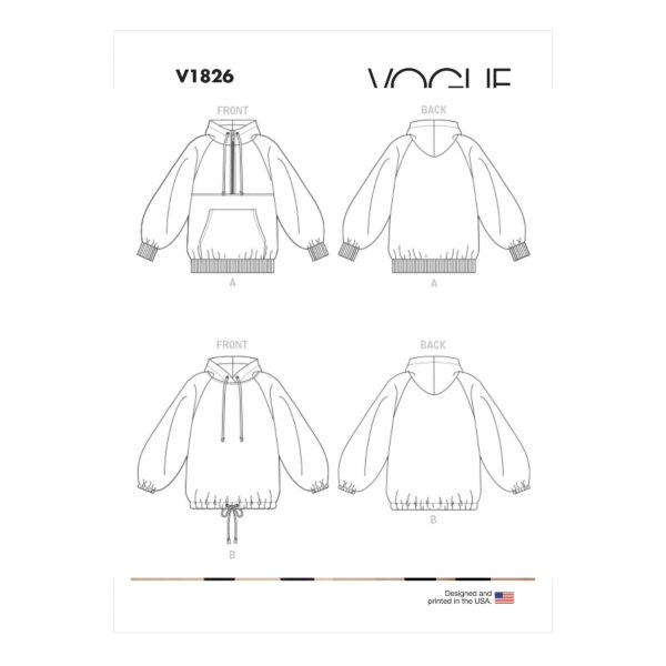 Vogue Schnittmuster V1826 - Blouson - Sweater - Kapuzenshirt – Bild 9