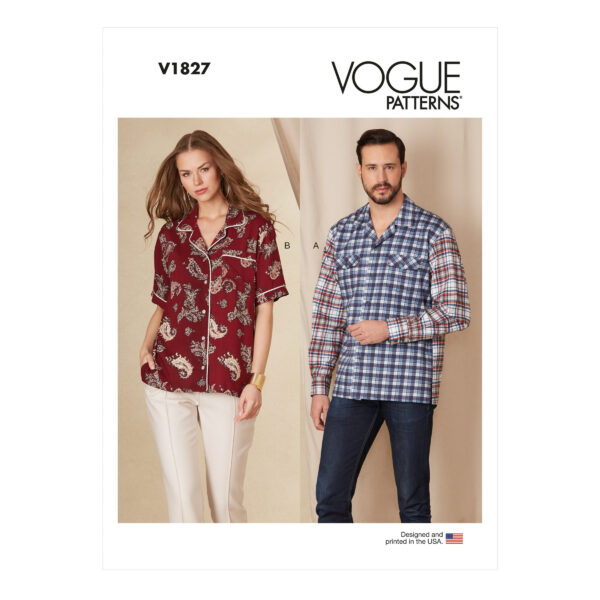 Vogue Schnittmuster V1827 - Bluse - Hemd - Unisex