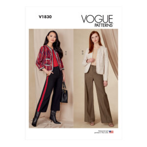 Vogue Schnittmuster V1830 - Hose und Jacke - Hosenanzug - Kombination
