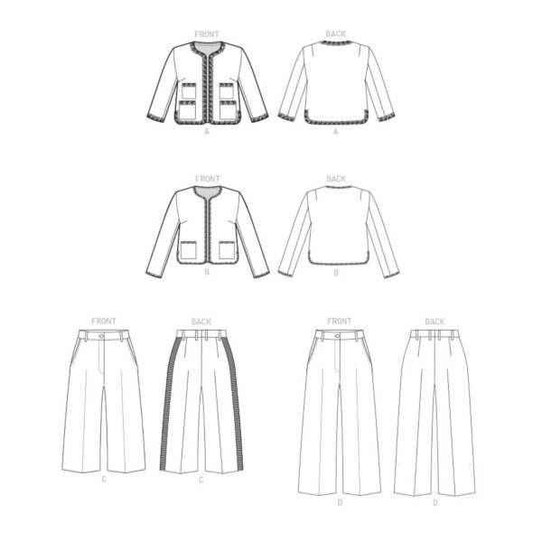 Vogue Schnittmuster V1830 - Hose und Jacke - Hosenanzug - Kombination – Bild 10