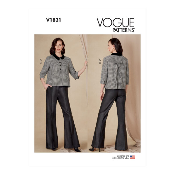 Vogue Schnittmuster V1831 - Hose und Jacke - Hosenanzug - Kombination