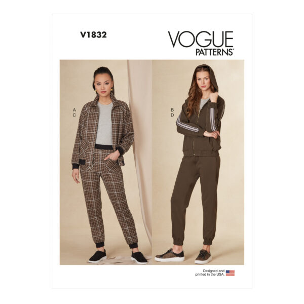 Vogue Schnittmuster V1832 - Hose und Jacke - Sportanzug - Jogger