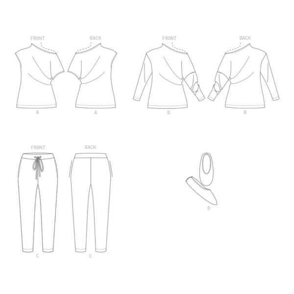 Vogue Schnittmuster V1835 - Hose und Shirt - Hausanzug – Bild 9