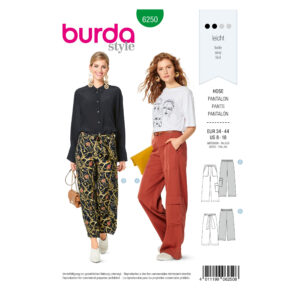 Burda Style Schnittmuster Nr. 6250 - Hosen - Weite Form - rückw. Gummizug