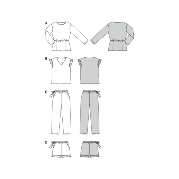 Burda Style Schnittmuster Nr. 6261 - Pyjamas - Schlafanzüge – Bild 13