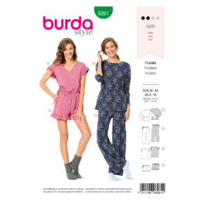 Burda Style Schnittmuster Nr. 6261 - Pyjamas - Schlafanzüge