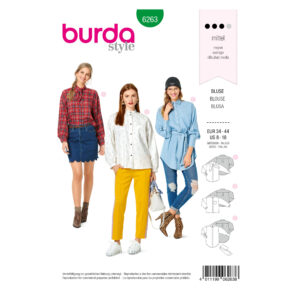 Burda Style Schnittmuster Nr. 6263 - Bluse - Hemdblusen im Boyfriend-Look