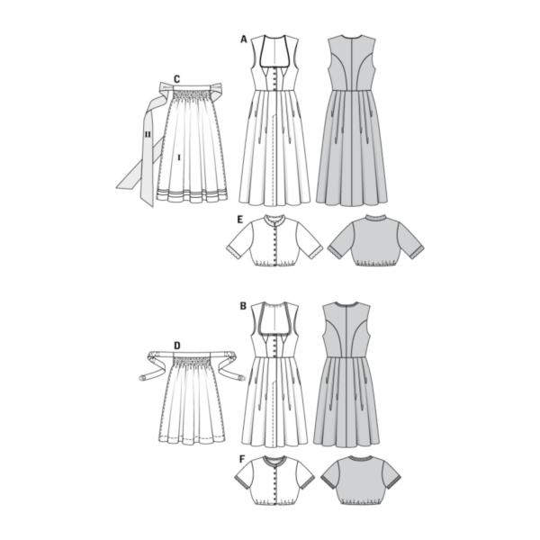 Burda Style Schnittmuster Nr.6268 - Kleid - zwei Dirndl mit Bluse & Schürze – Bild 14
