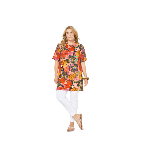 Burda Style Schnittmuster Nr. 6305 - Shirt und Kleid - Falten am Ausschnitt – Bild 2