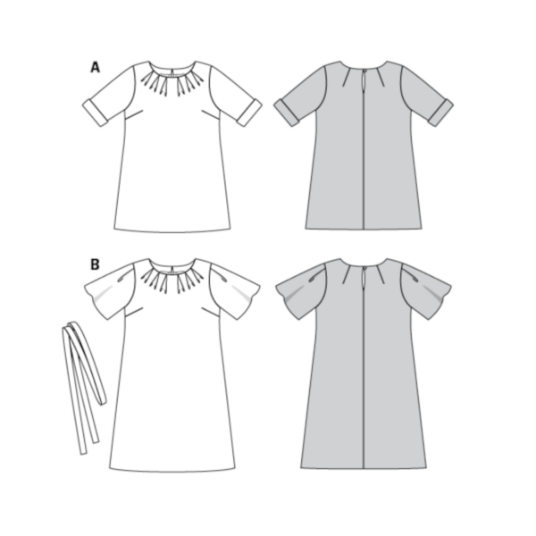 Burda Style Schnittmuster Nr. 6305 - Shirt und Kleid - Falten am Ausschnitt – Bild 5