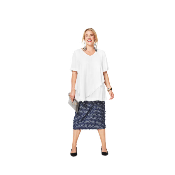Burda Style Schnittmuster Nr. 6307 - Blusenshirt mit V-Ausschnitt – Bild 3