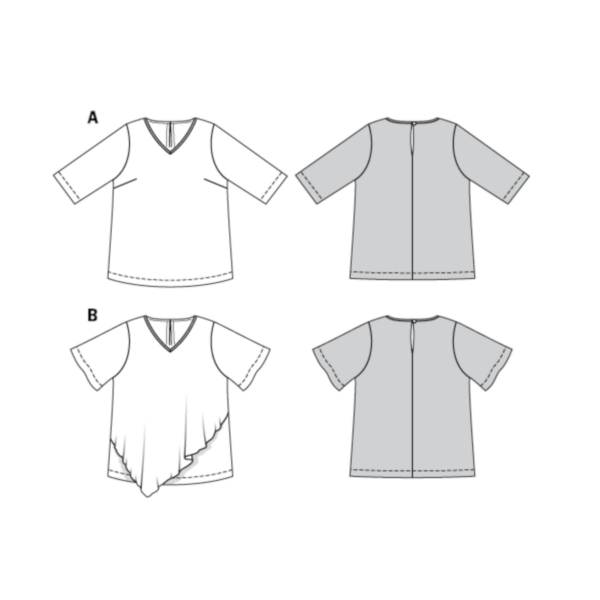 Burda Style Schnittmuster Nr. 6307 - Blusenshirt mit V-Ausschnitt – Bild 5
