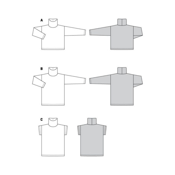 Burda Style Schnittmuster Nr. 5963 - Pullover - Pullis mit Rollkragen – Bild 10
