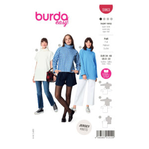 Burda Style Schnittmuster Nr. 5963 - Pullover - Pullis mit Rollkragen