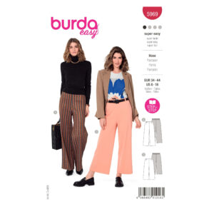 Burda Style Schnittmuster Nr. 5969 - Hose – Gummidurchzug - weite Beine