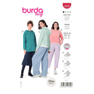 Burda Style Schnittmuster Nr. 5979 - Sweater – Hoody in drei Längen