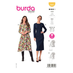 Burda Style Schnittmuster Nr. 5983 - Kleid - Taillenbund, weiter oder enger Rock