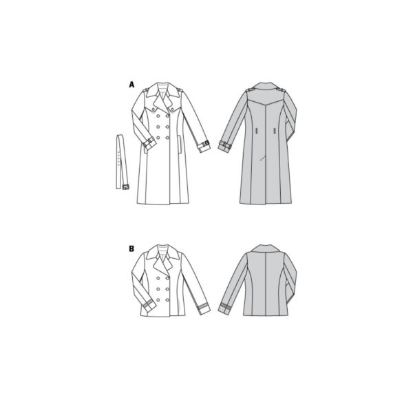 Burda Style Schnittmuster Nr. 5984 - Mantel - Kaban-Jacke und Trenchcoat – Bild 9