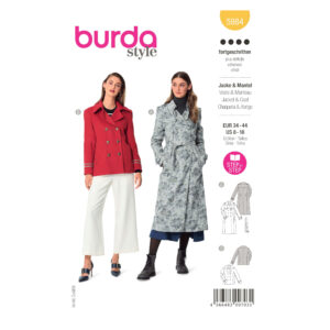 Burda Style Schnittmuster Nr. 5984 - Mantel - Kaban-Jacke und Trenchcoat