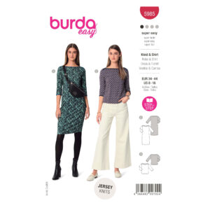 Burda Style Schnittmuster Nr. 5985 - Kleid und Shirt mit U-Boot-Ausschnitt
