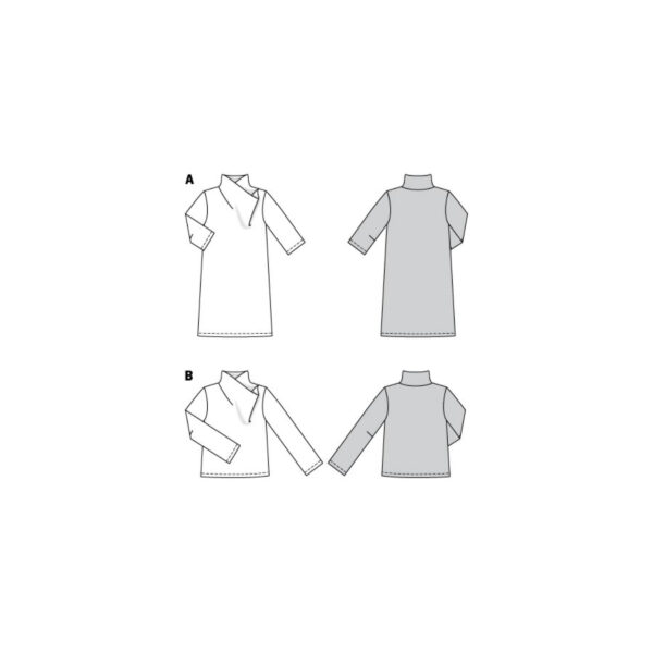 Burda Style Schnittmuster Nr. 5989 - Kleid und Bluse – raffinierter Stehkragen – Bild 9