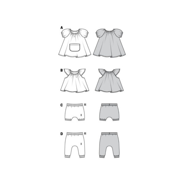 Burda Kids Schnittmuster Nr. 9239 - Kombination - Kleidchen, Bluse und Hose – Bild 9