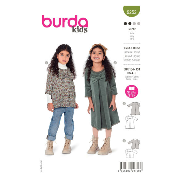 Burda Kids Schnittmuster Nr. 9252 - Kleid und Bluse
