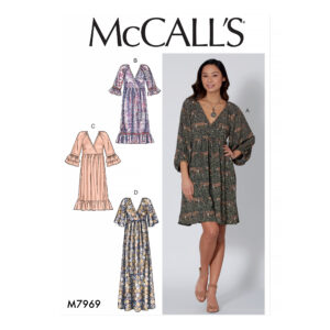 McCalls Schnittmuster M7969 - Kleid - Bohostil - angeriehener Rock