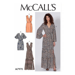 McCalls Schnittmuster M7970 - Kleid - mit Volant - Rüschen - schräger Verschluss