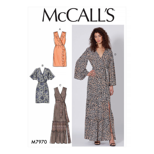 McCalls Schnittmuster M7970 - Kleid - mit Volant - Rüschen - schräger Verschluss
