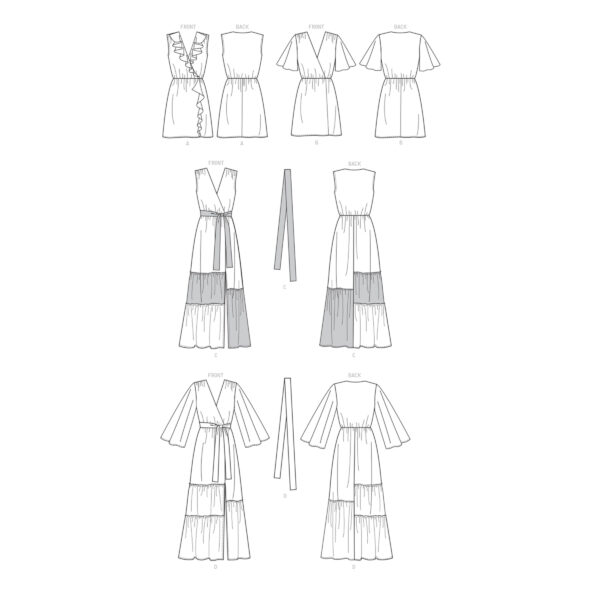 McCalls Schnittmuster M7970 - Kleid - mit Volant - Rüschen - schräger Verschluss – Bild 9