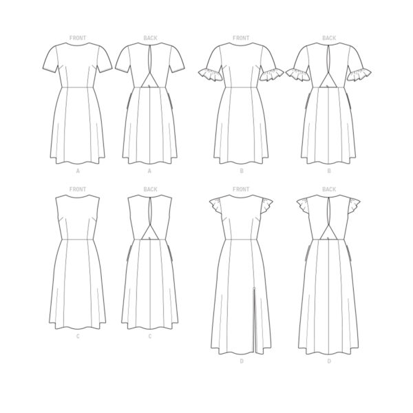 McCalls Schnittmuster M7971 - Kleid - Teilungsnaht an der Taille - Abnäher – Bild 10