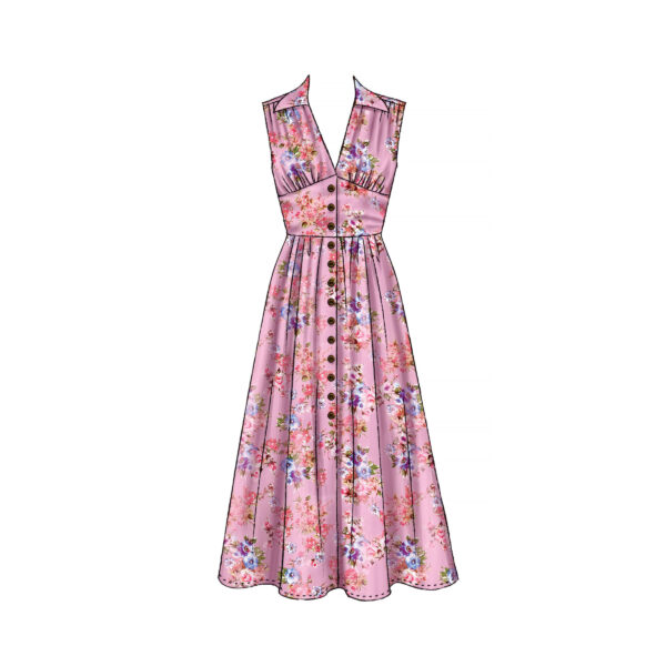 McCalls Schnittmuster M7974 - Kleid - breiter Bund - eingeriehen – Bild 4