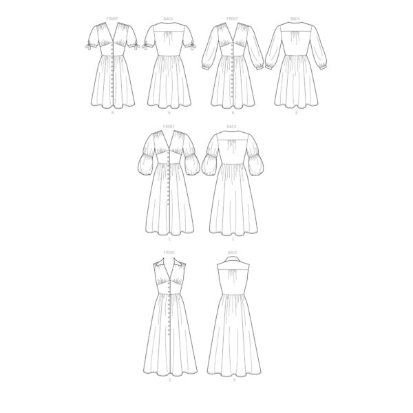 McCalls Schnittmuster M7974 - Kleid - breiter Bund - eingeriehen – Bild 9