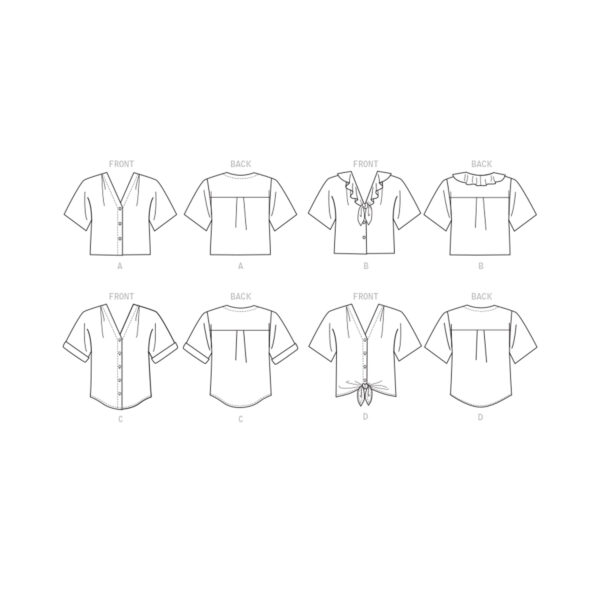 McCalls Schnittmuster M7976 - Bluse - Shirt - Knopfleiste vorn – Bild 9