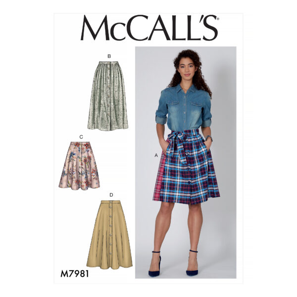 McCalls Schnittmuster M7981 - Rock - vorn mit Knopfleiste