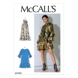 McCalls Schnittmuster M7995 - Kleid - ausgestellt - Volant - Rüschen