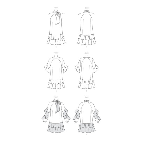 McCalls Schnittmuster M7995 - Kleid - ausgestellt - Volant - Rüschen – Bild 8