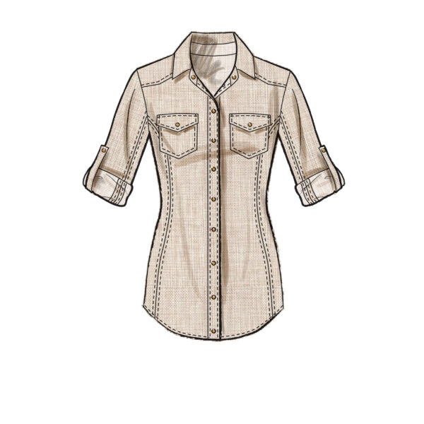 McCalls Schnittmuster M8027 - Bluse tailliert - Brusttaschen – Bild 4